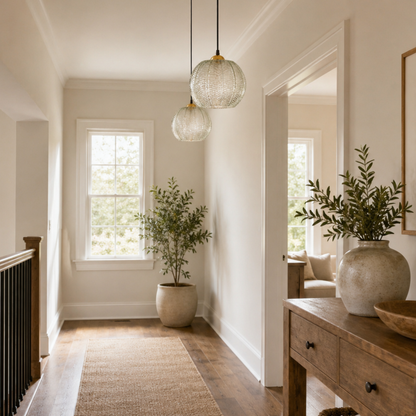 Glass Leaf Pattern Pendant Light
