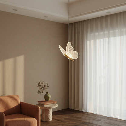 Nowoczesna lampa wisząca LED motyl