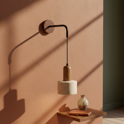 Wabi-Sabi LED Retro drewniana lampa ścienna