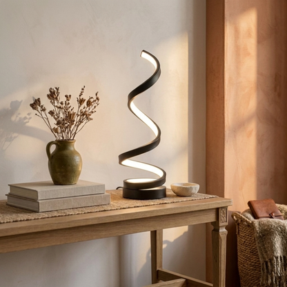 Spiralna lampa stołowa LED