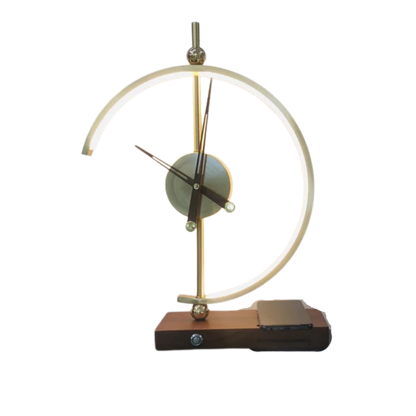Lampa stołowa z zegarem i bezprzewodową stacją ładowania