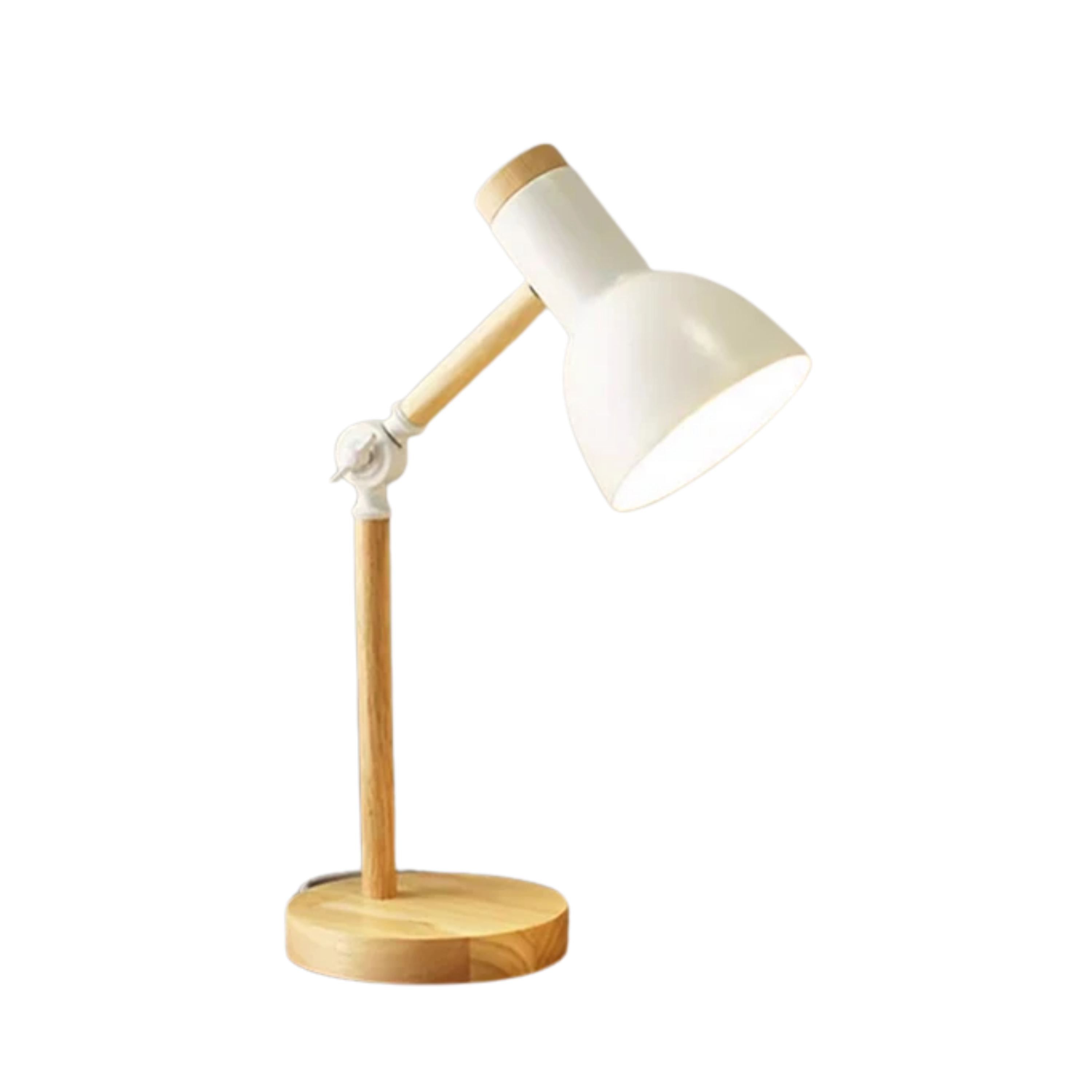 Artystyczna lampa stołowa LED z drewna