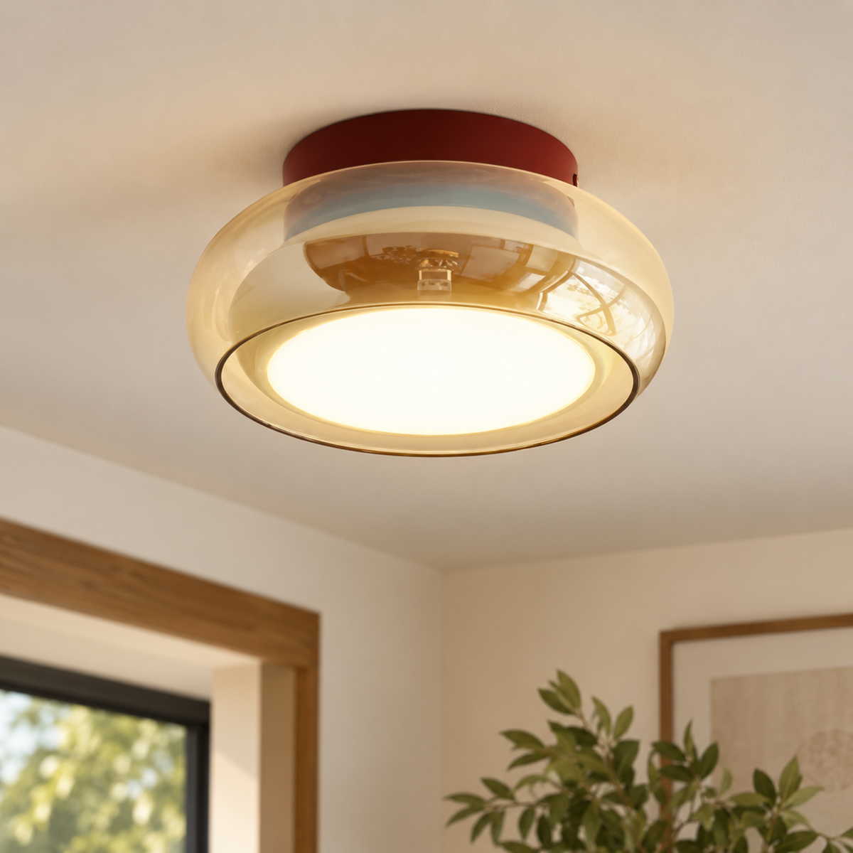 June Retro Glass Ceiling Light