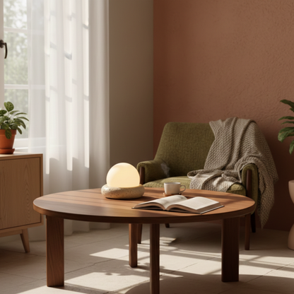 Nowoczesna kamienna lampa stołowa