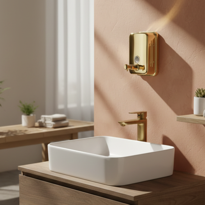 Złoty prążkowany dozownik do mydła