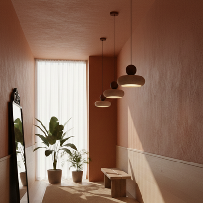 Lampa wisząca vintage z kamienia agatowego