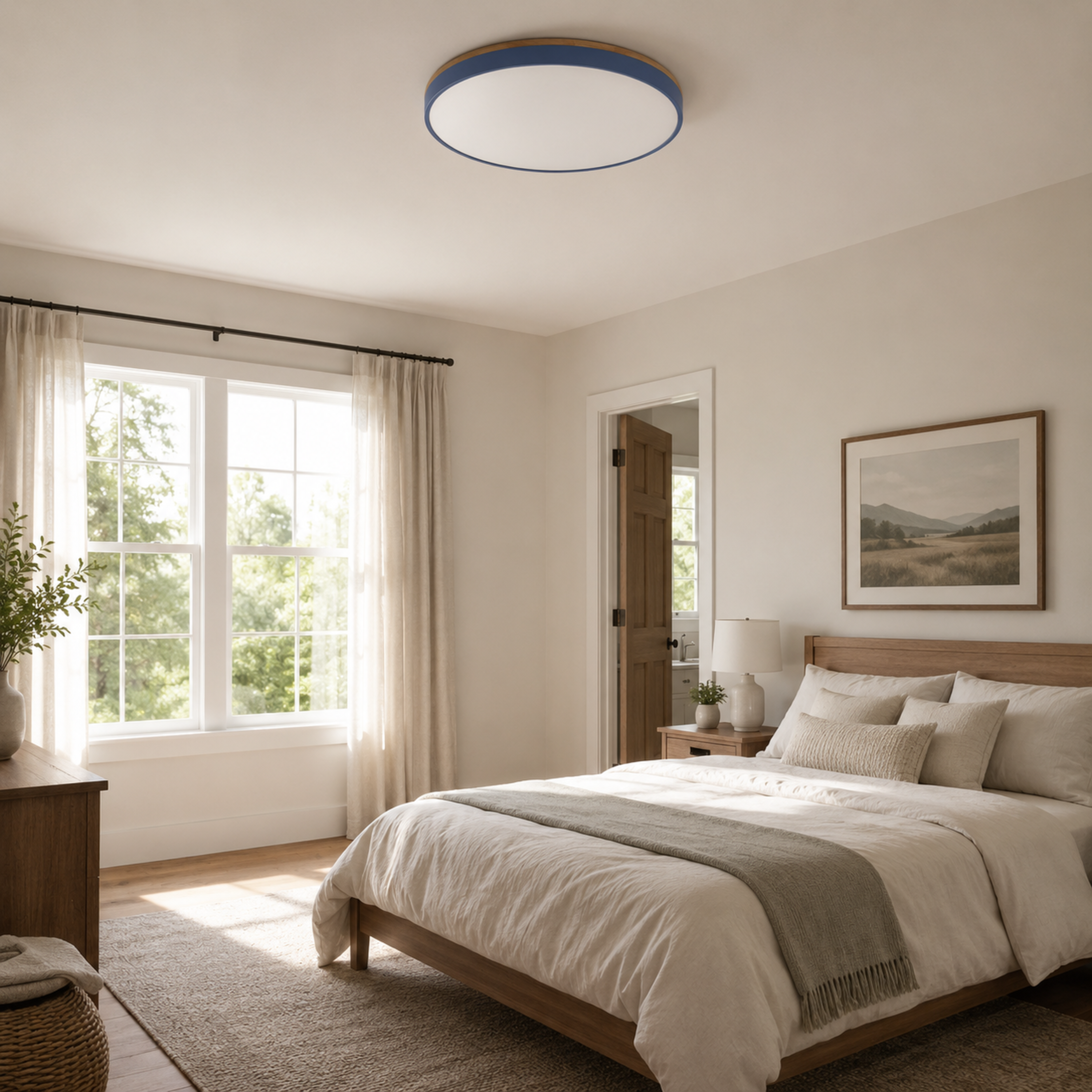 Round Disc Flush Mount Ceiling Light