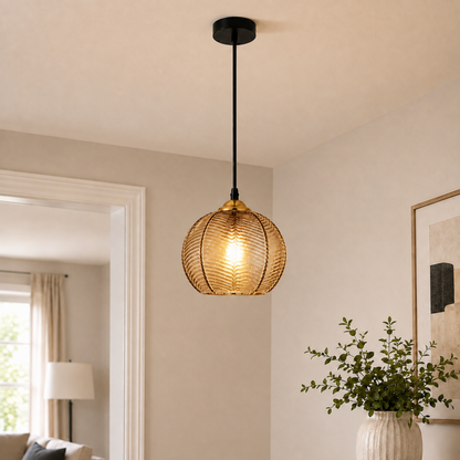 Modern Striped Glass Pendant Light