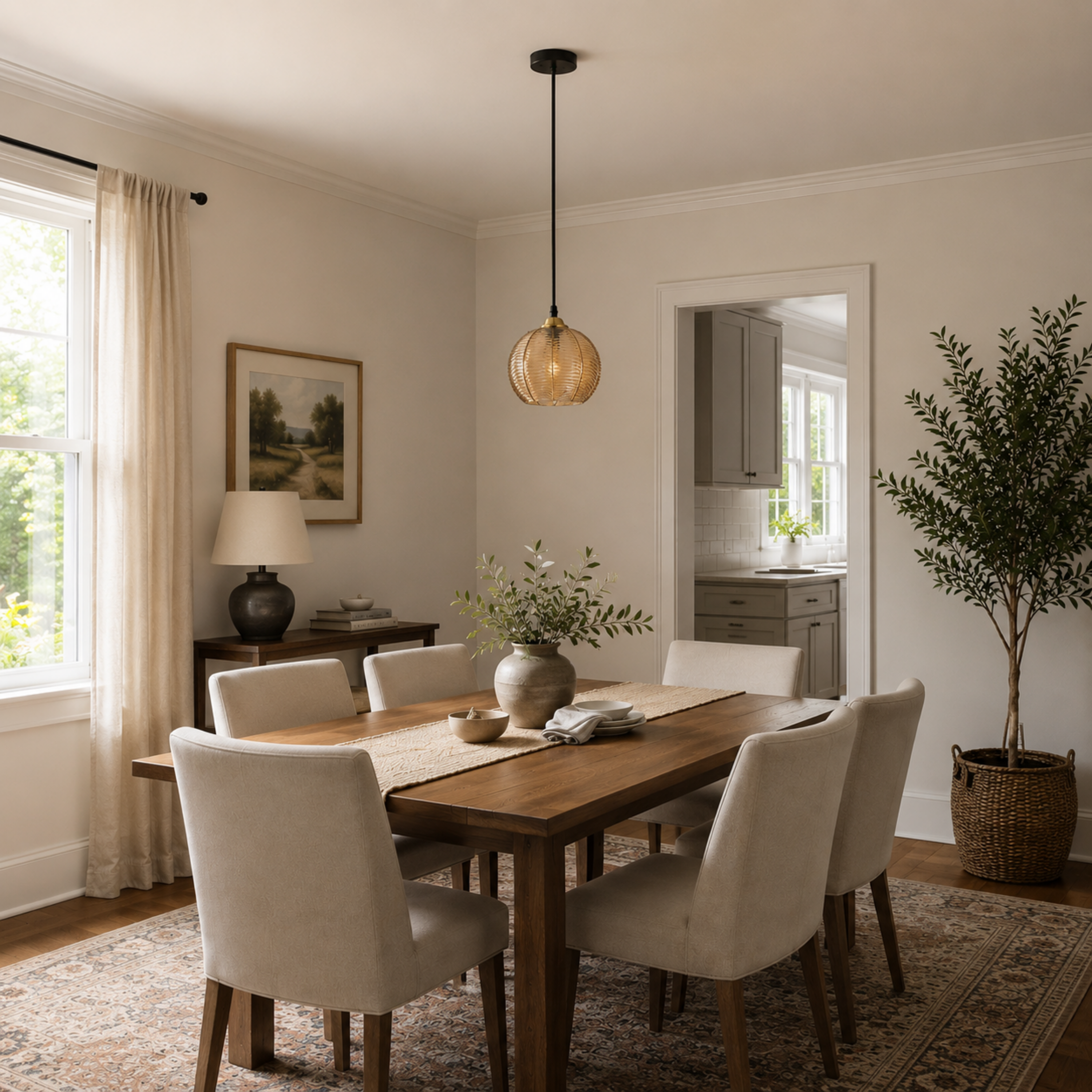 Modern Striped Glass Pendant Light