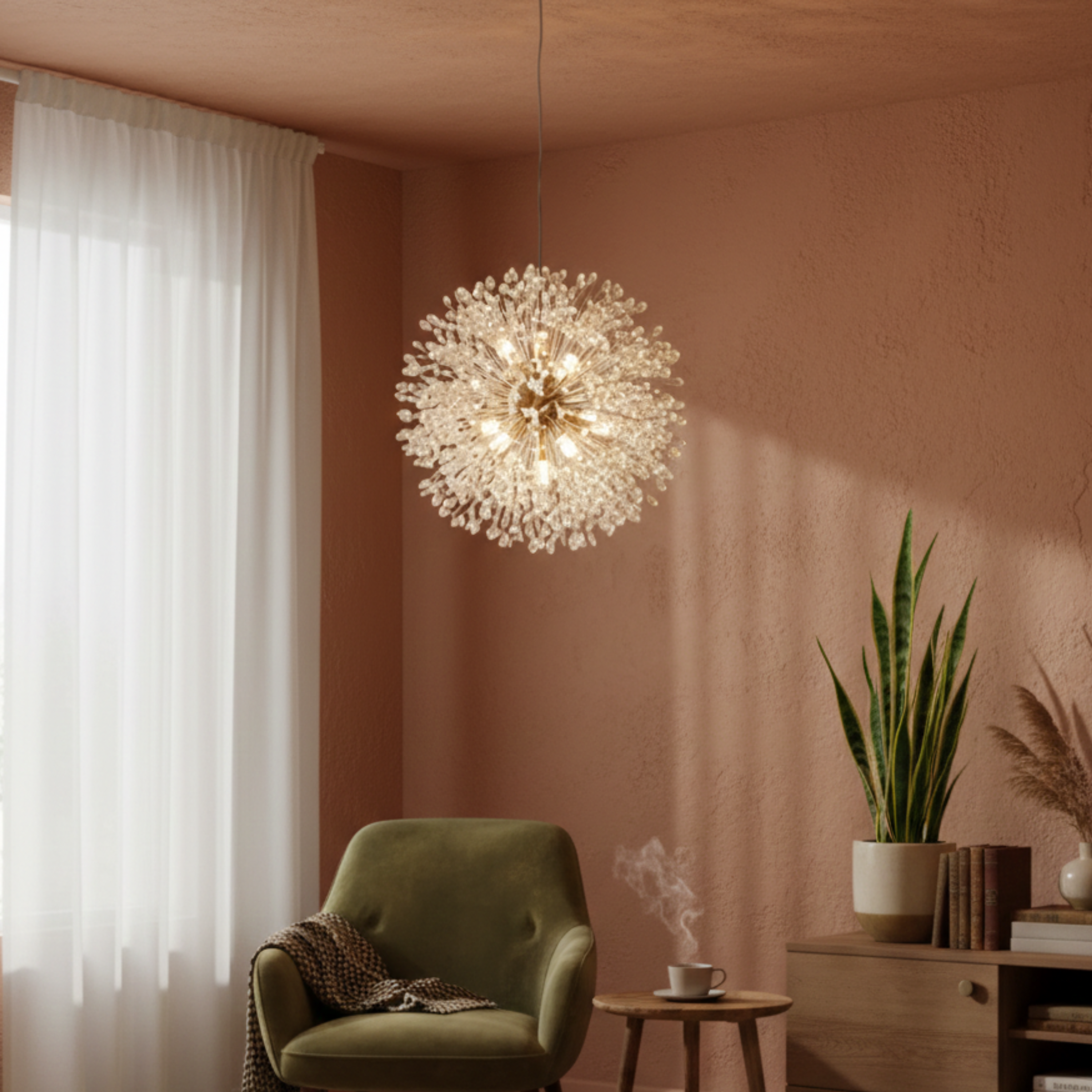 Nowoczesna artystyczna kryształowa lampa sufitowa