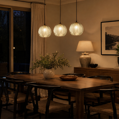 Glass Leaf Pattern Pendant Light