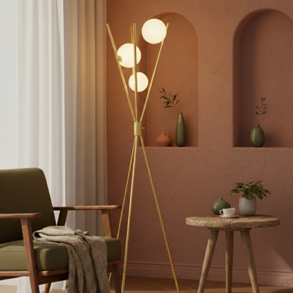 Ściemniana lampa podłogowa w stylu modern mid-century