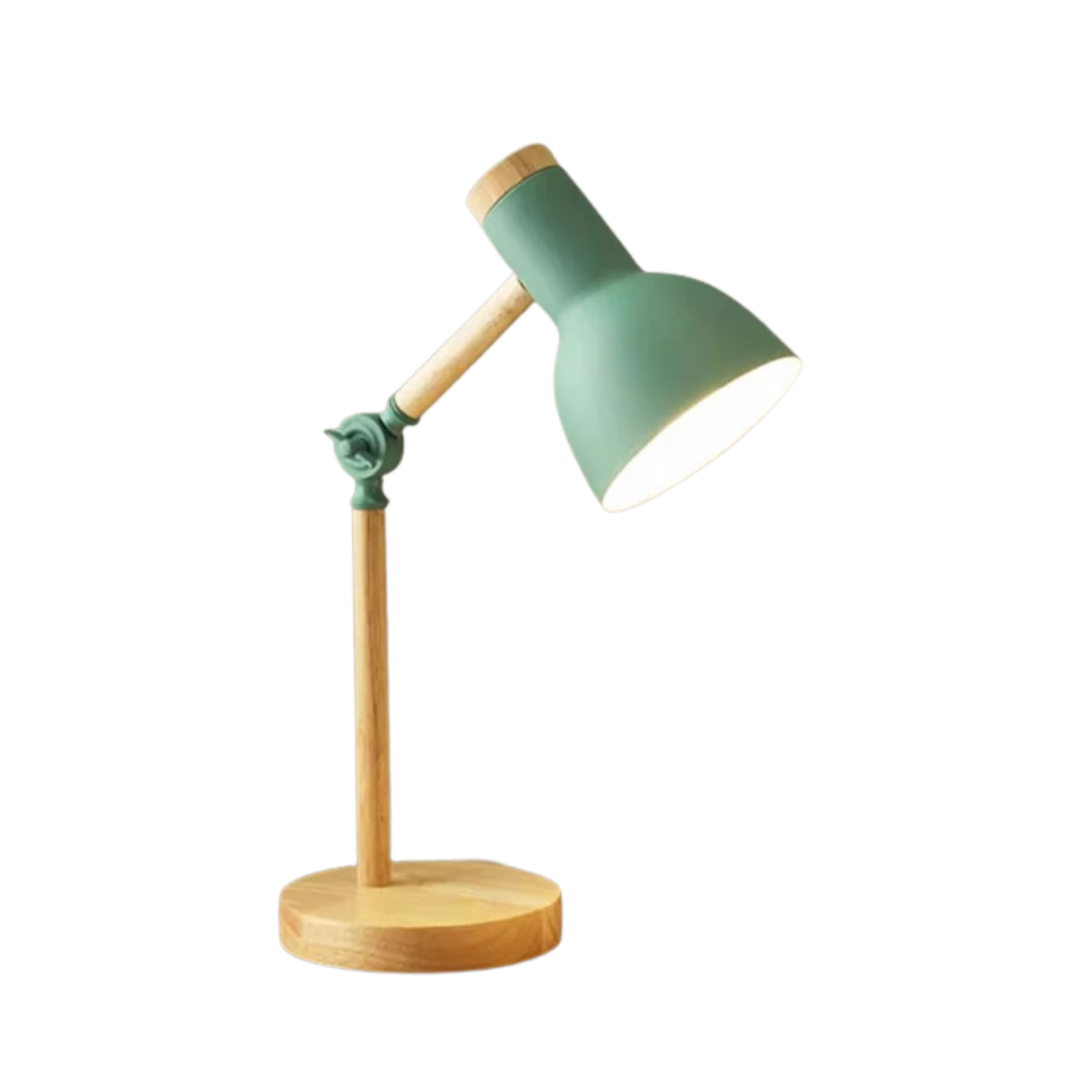 Artystyczna lampa stołowa LED z drewna