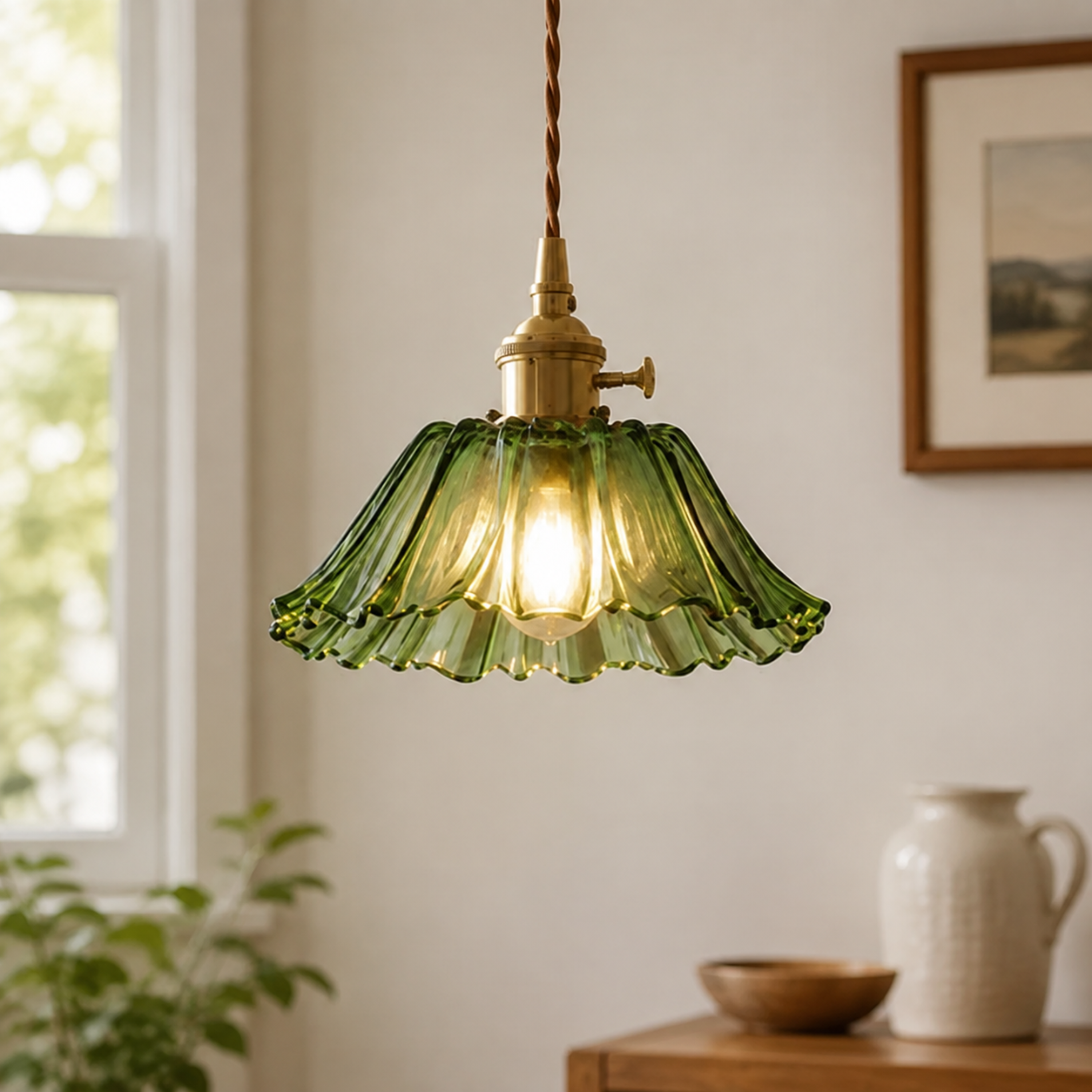 Modern Glass Flower Pendant Light