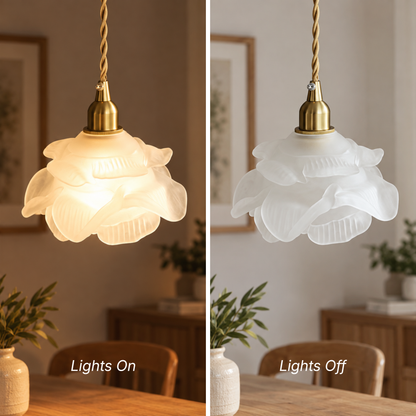 French Copper Glass Pendant Light