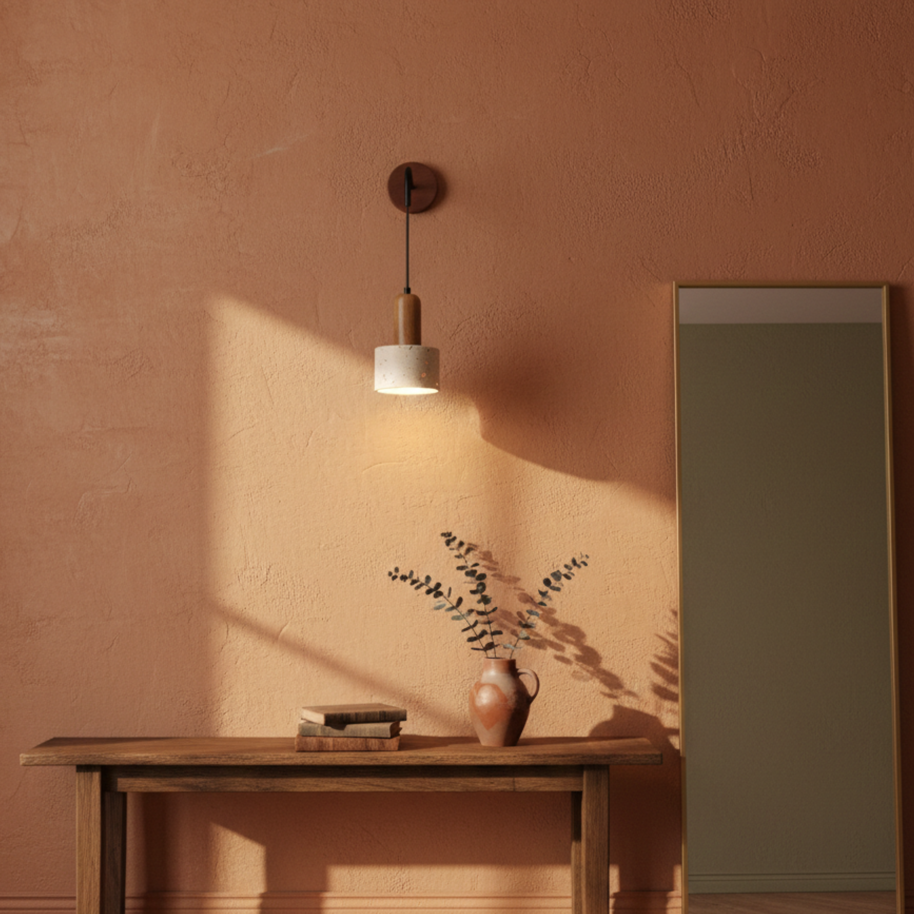 Wabi-Sabi LED Retro drewniana lampa ścienna