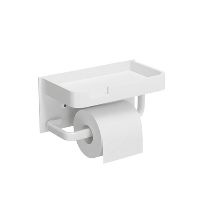 Ścienna półka łazienkowa z uchwytem na papier toaletowy