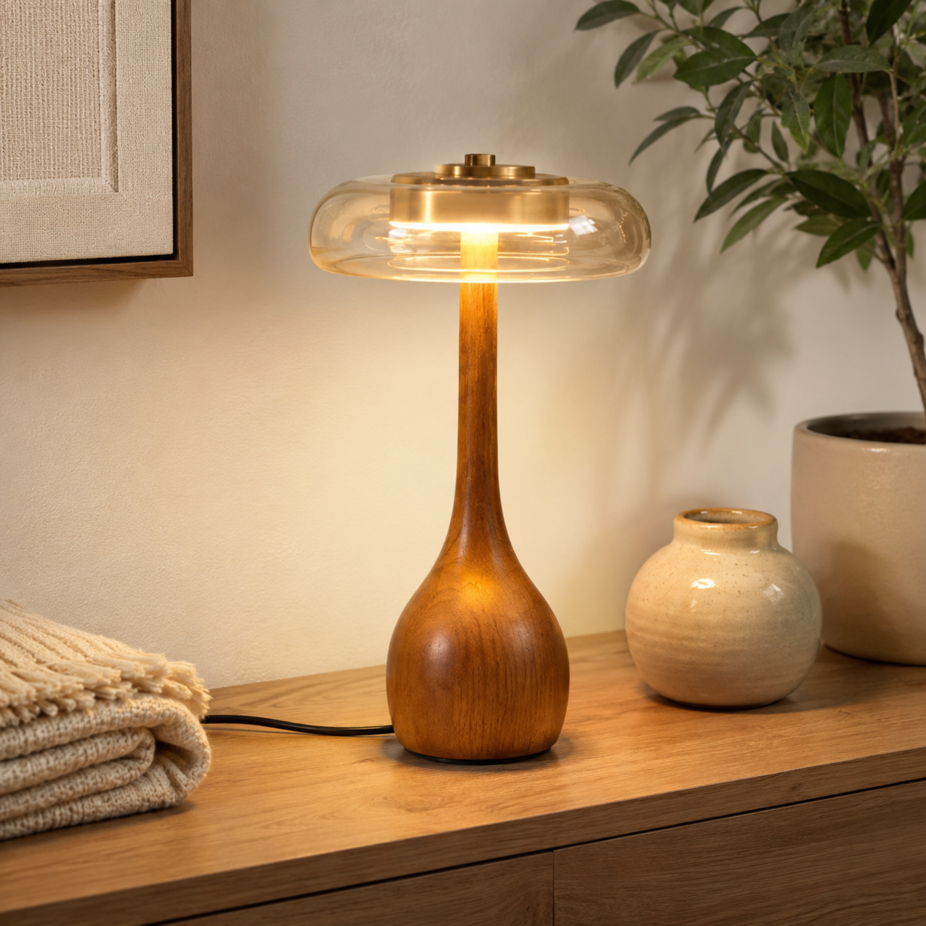 Elegant Glass LED Table Lamp
