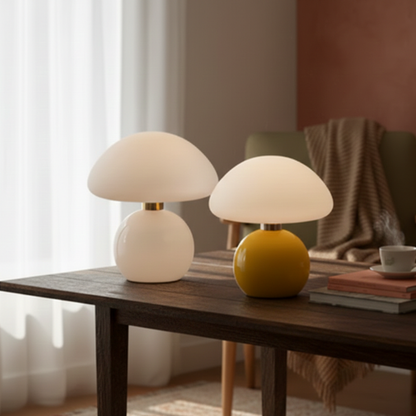 Nowoczesna ceramiczna lampa stołowa w kształcie grzyba