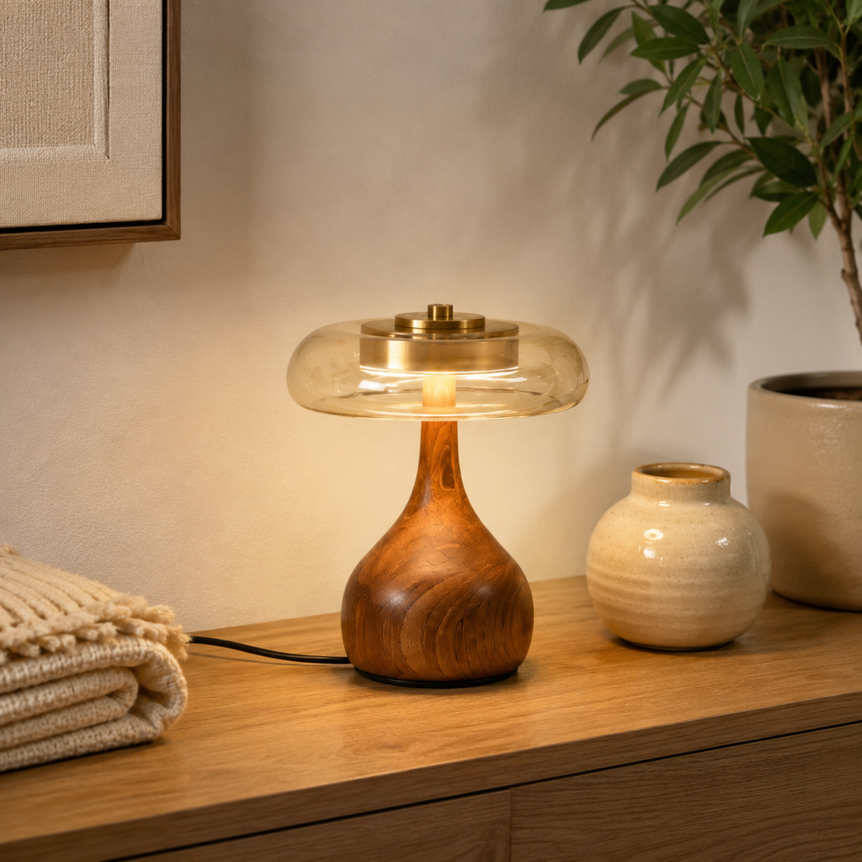 Elegant Glass LED Table Lamp