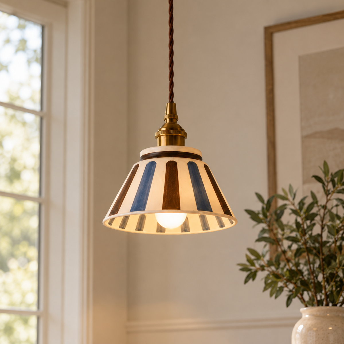 Vintage Ceramic Pendant Light