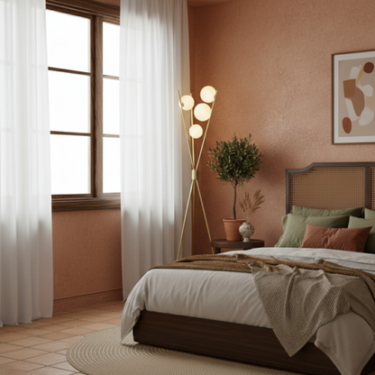 Ściemniana lampa podłogowa w stylu modern mid-century