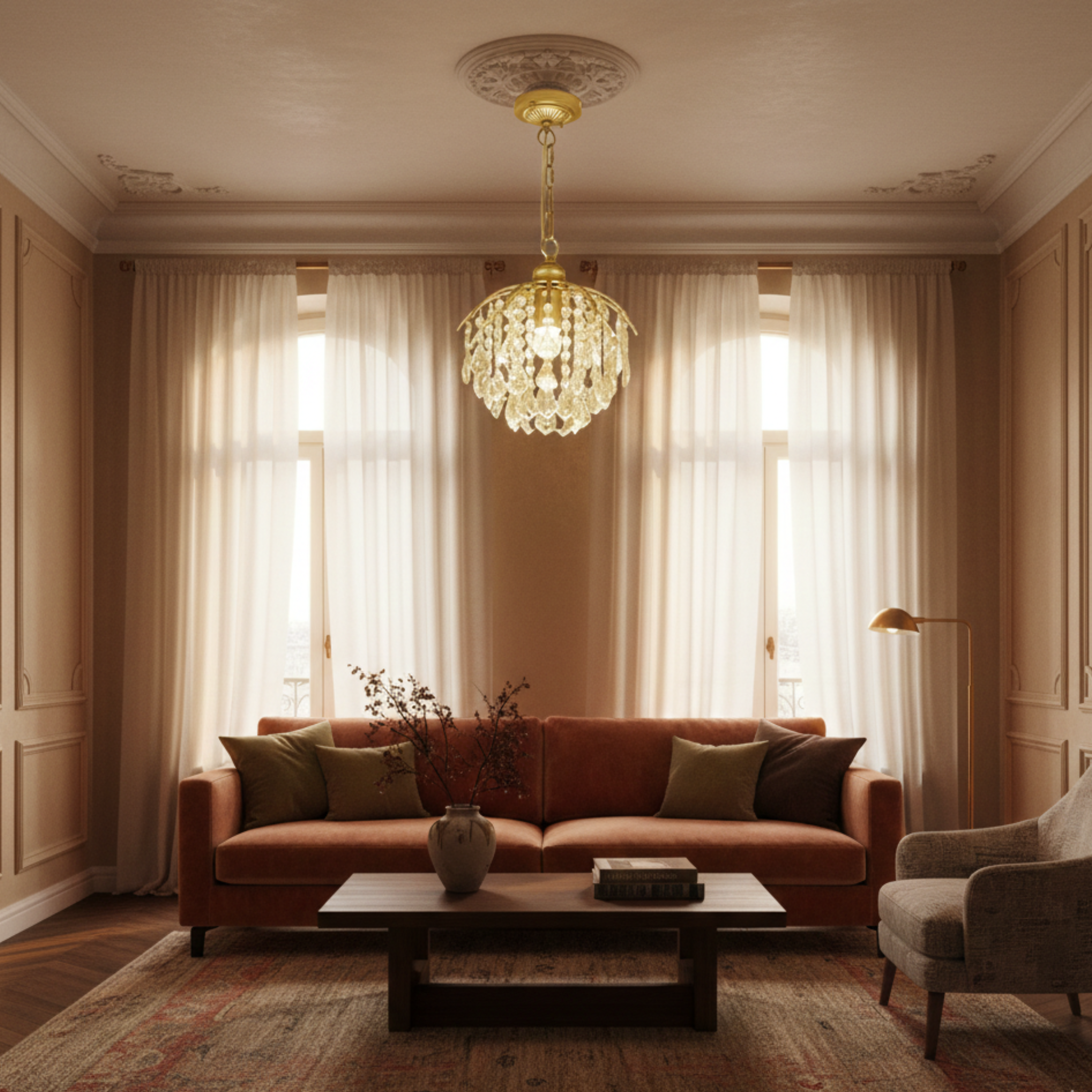 Lampa wisząca z kryształu