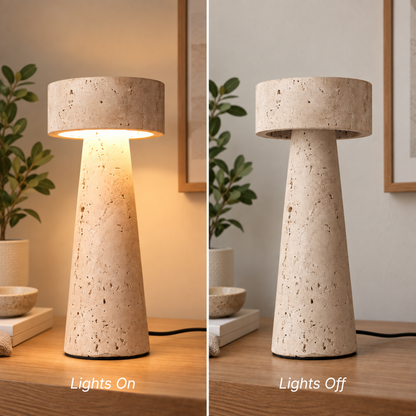 Modern Travertine LED Table Lamp
