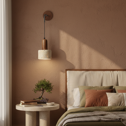 Wabi-Sabi LED Retro drewniana lampa ścienna