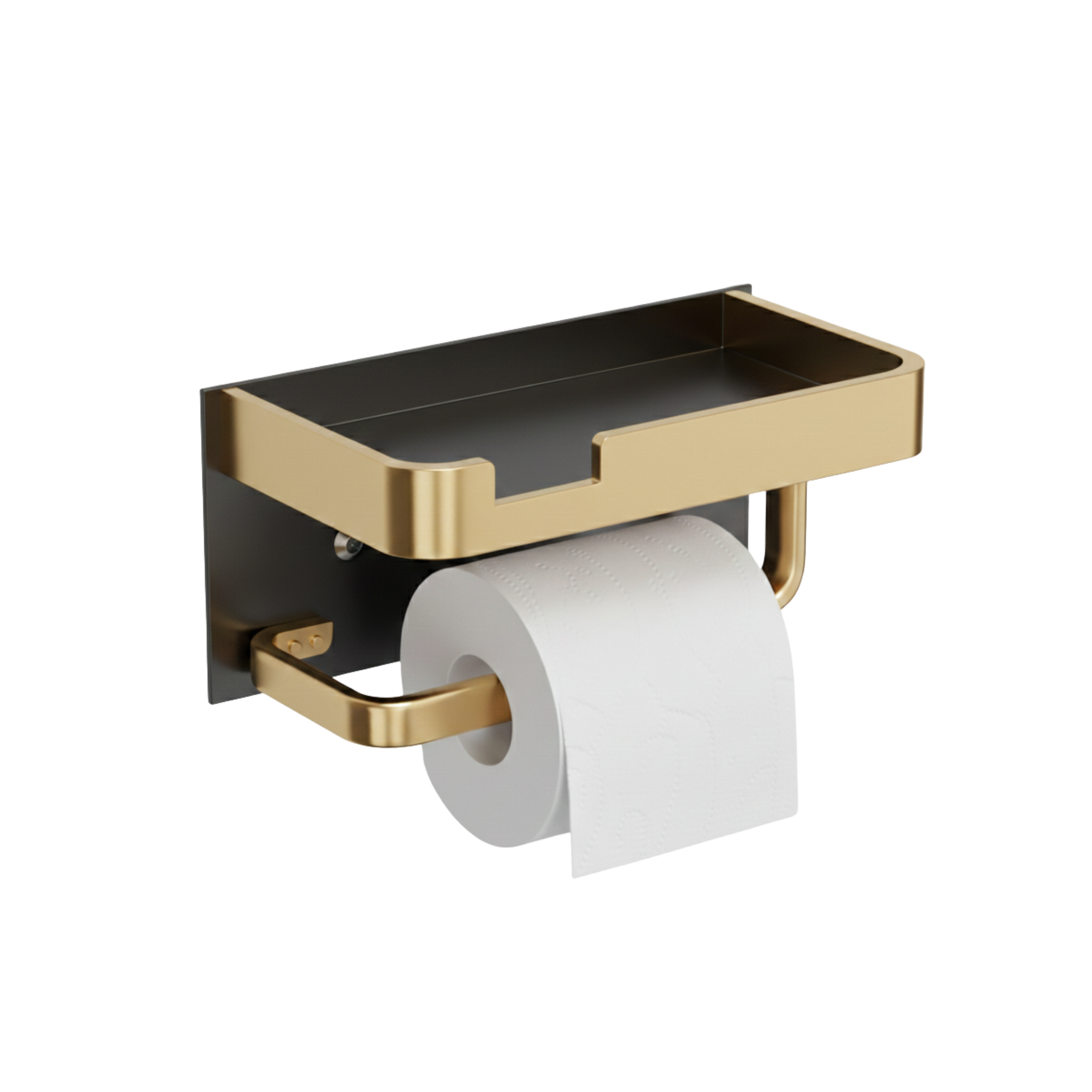 Ścienna półka łazienkowa z uchwytem na papier toaletowy