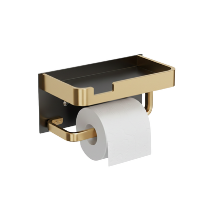 Ścienna półka łazienkowa z uchwytem na papier toaletowy