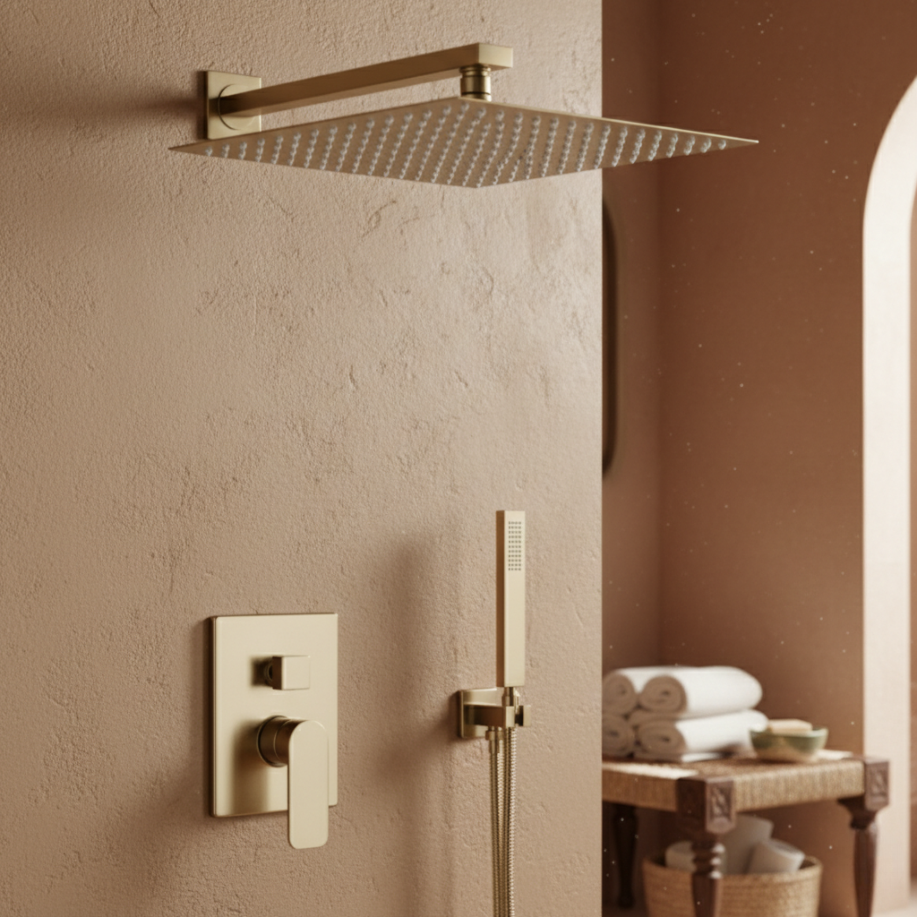 Złoty kran prysznicowy