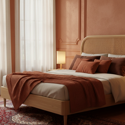 Minimalistyczna materiałowa lampka nocna