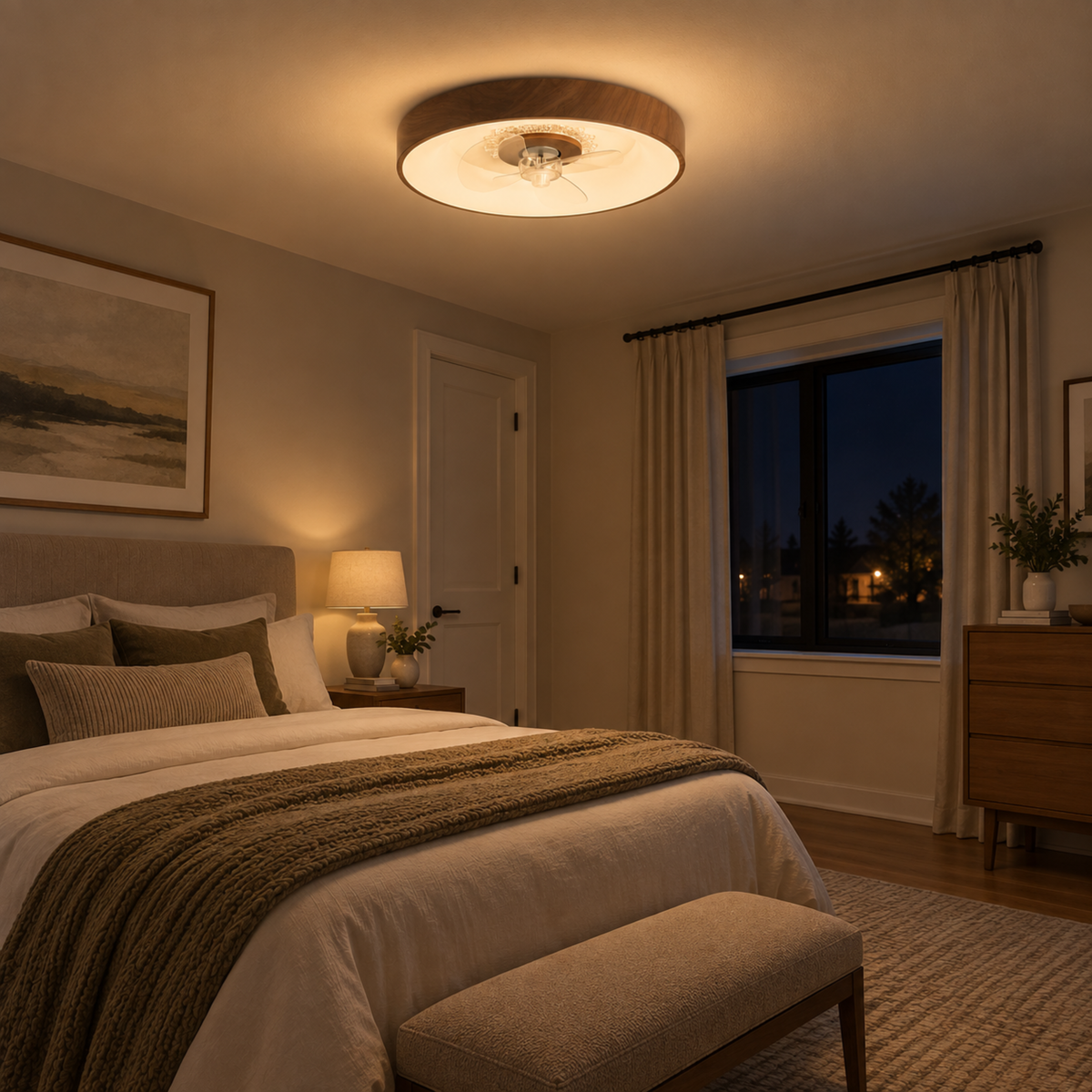 Modern Minimalist LED Ceiling Fan Light