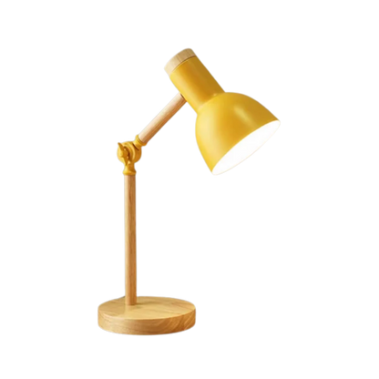 Artystyczna lampa stołowa LED z drewna