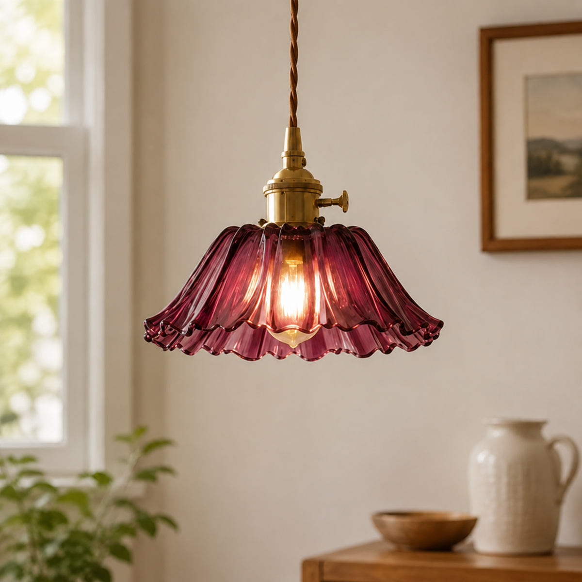 Modern Glass Flower Pendant Light