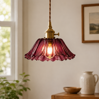 Modern Glass Flower Pendant Light