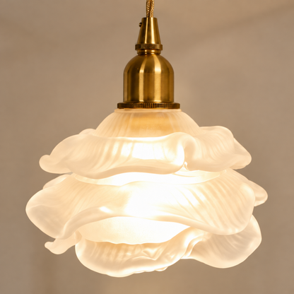 French Copper Glass Pendant Light