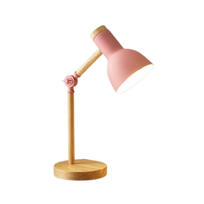 Artystyczna lampa stołowa LED z drewna