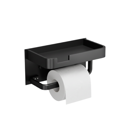 Ścienna półka łazienkowa z uchwytem na papier toaletowy