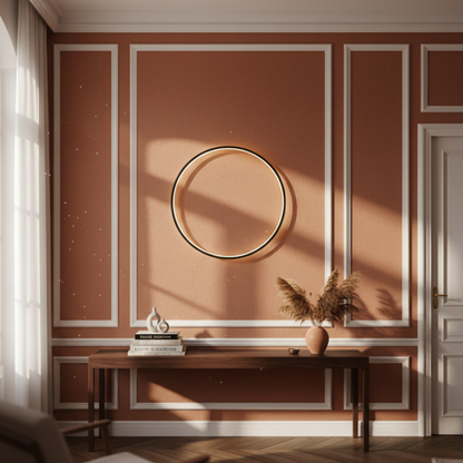 Okrągła minimalistyczna lampa ścienna