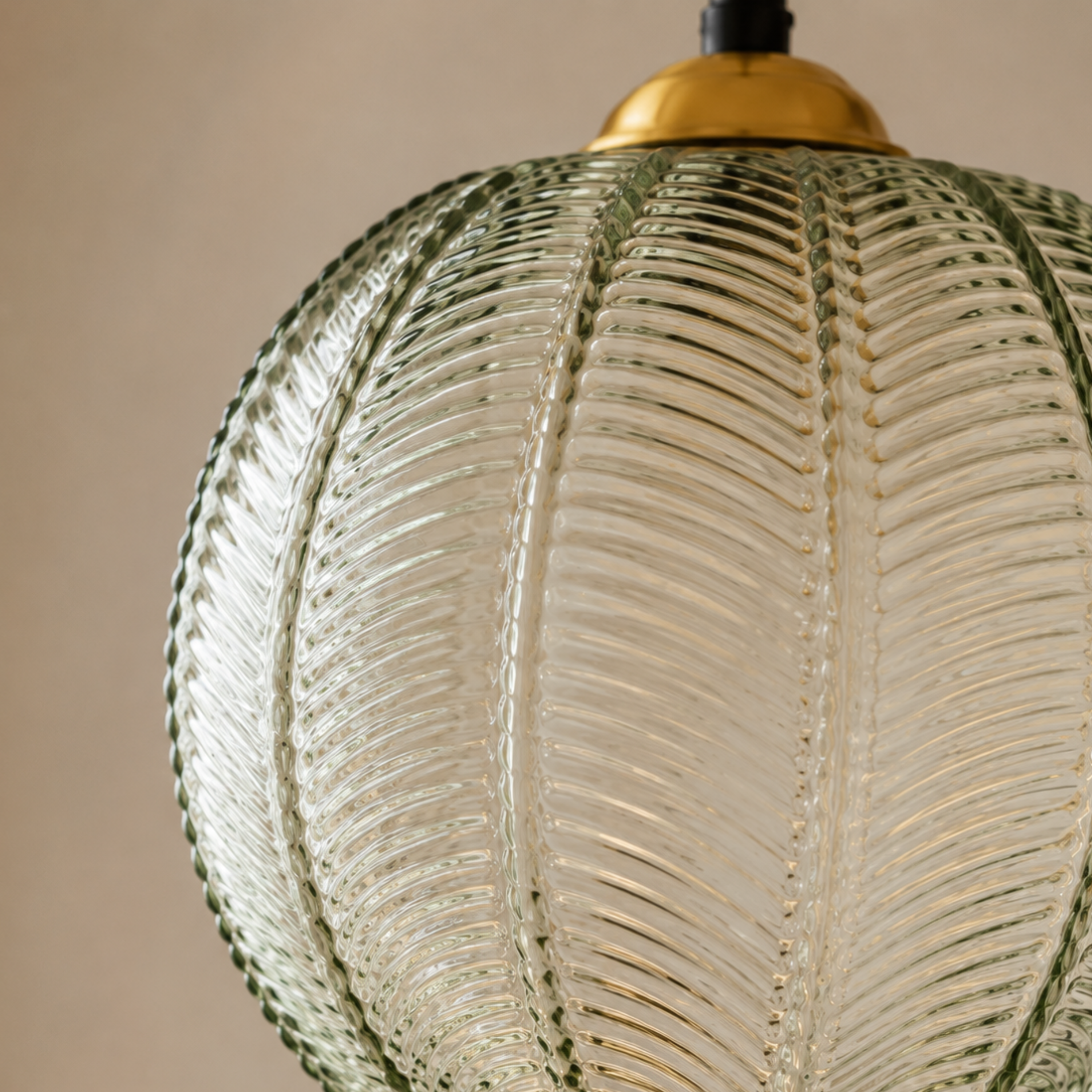 Glass Leaf Pattern Pendant Light
