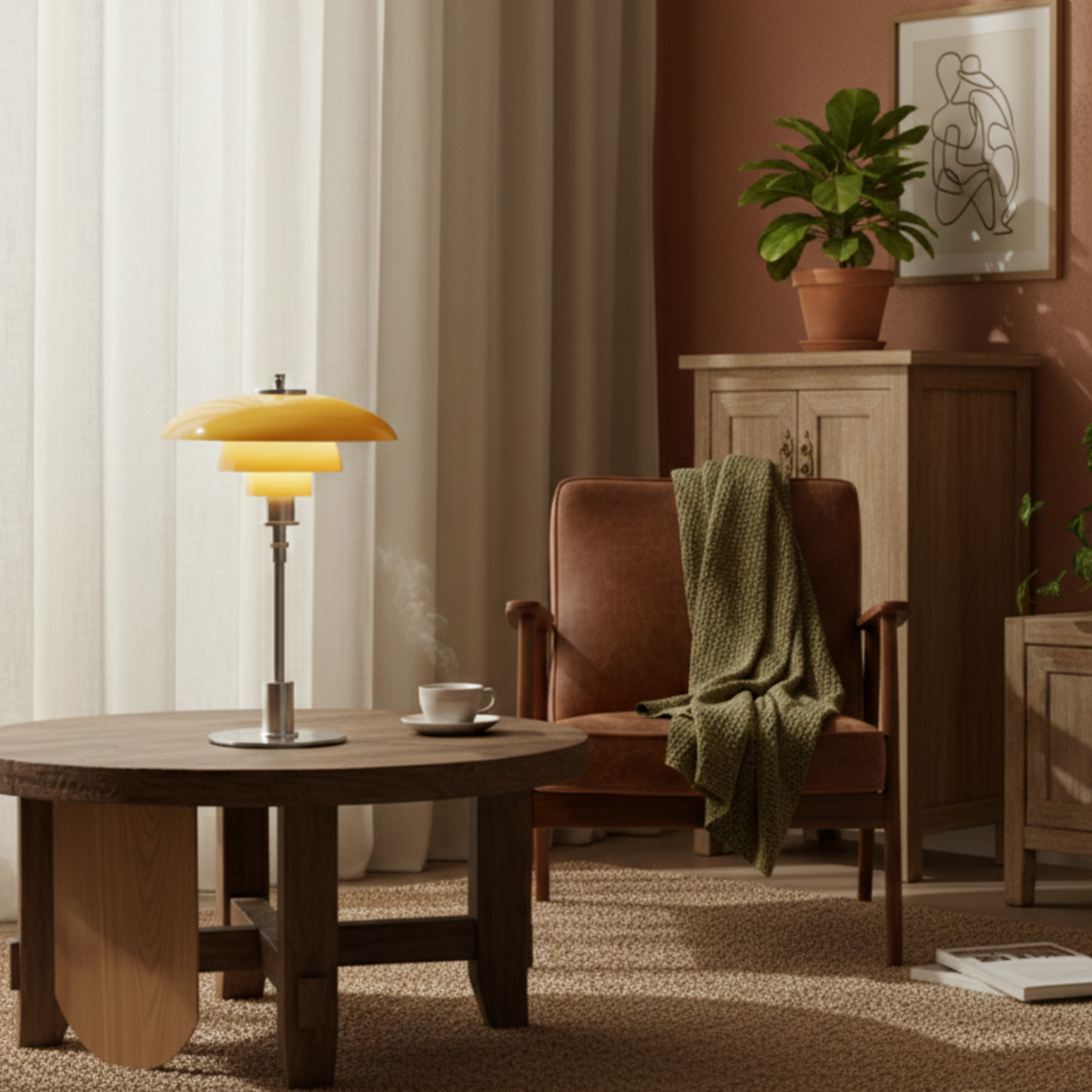 Duńska designerska lampa stołowa LED