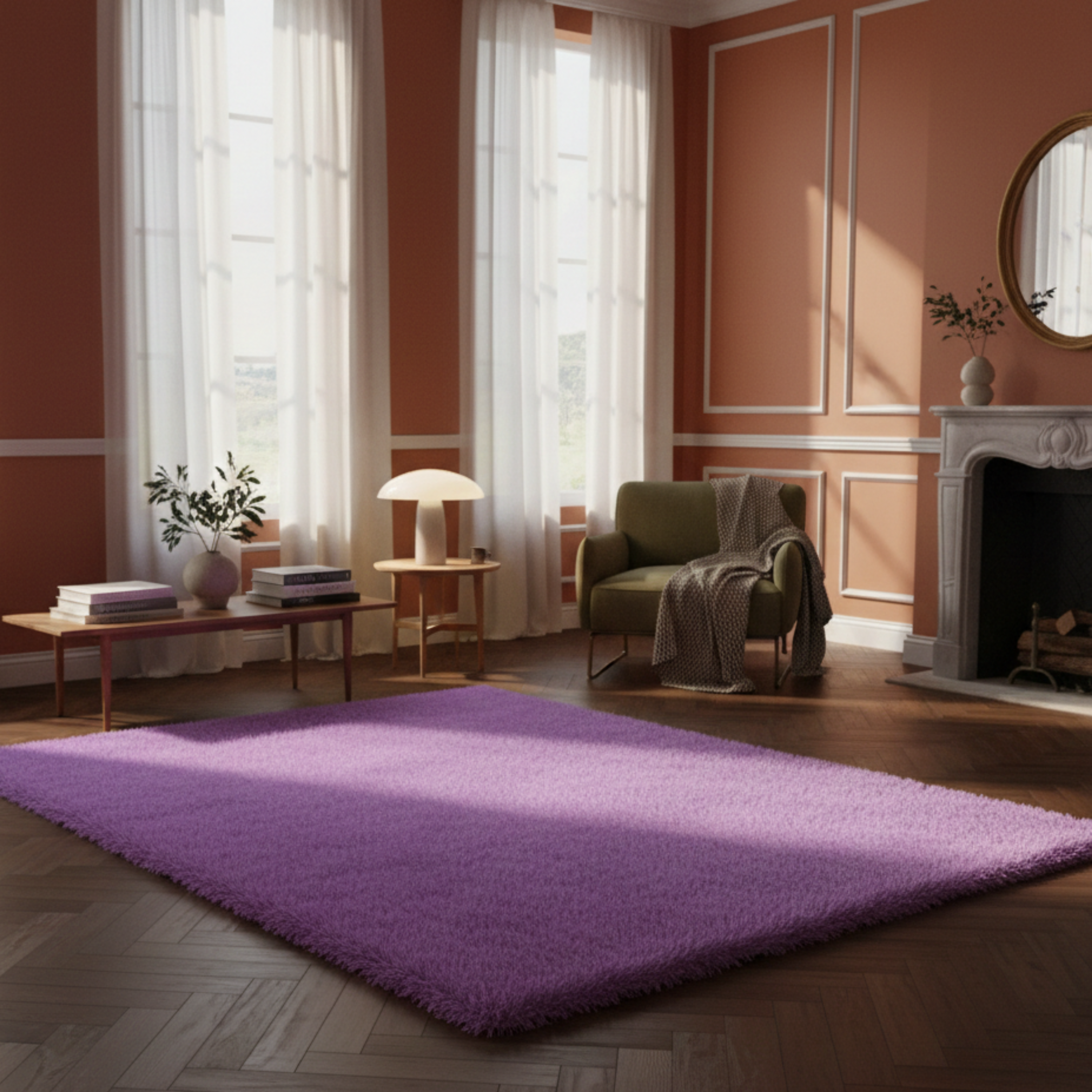 Dywan z imitacji futra do salonu i sypialni