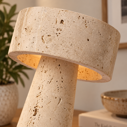Modern Travertine LED Table Lamp
