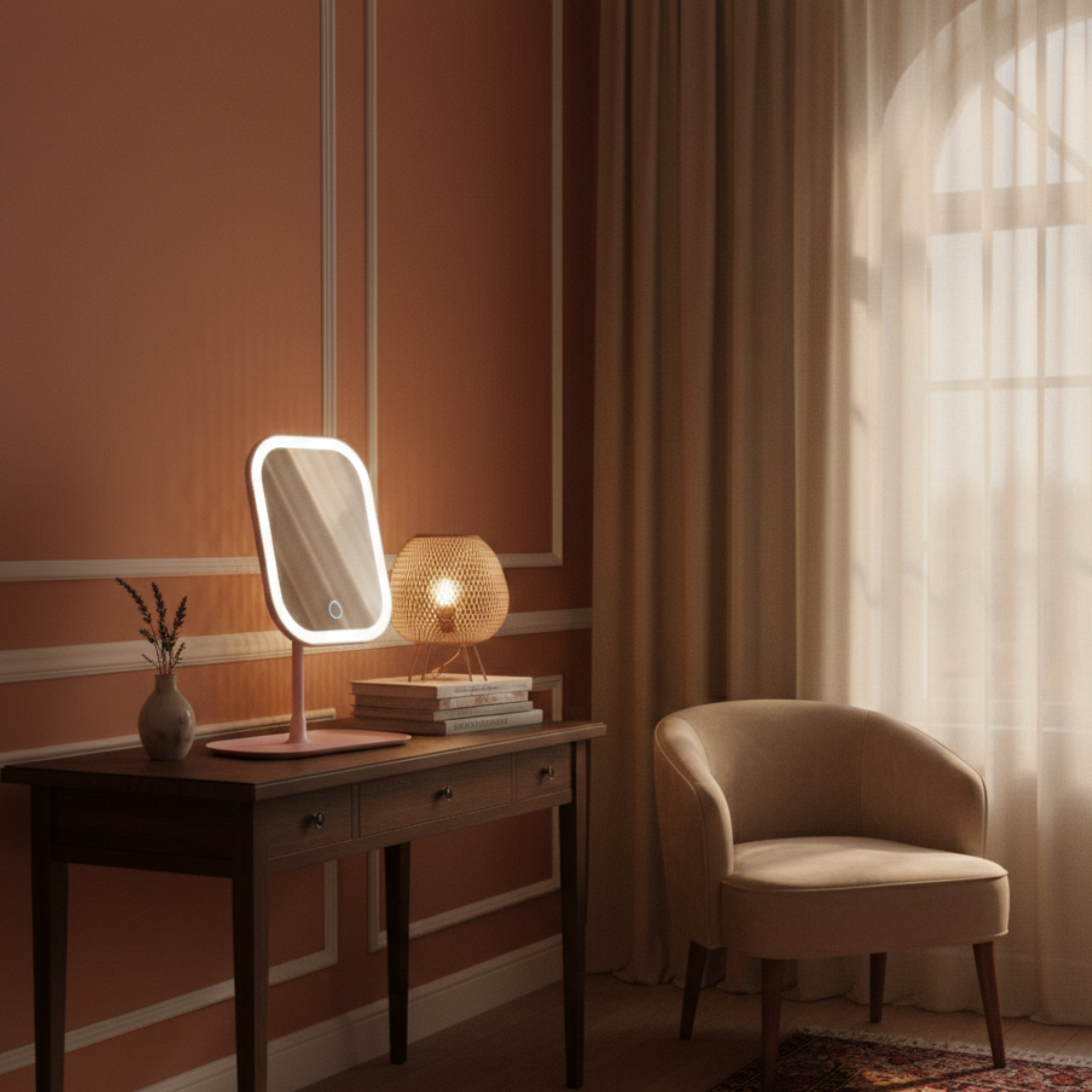 Nowoczesne lustro LED z dotykowym sterowaniem