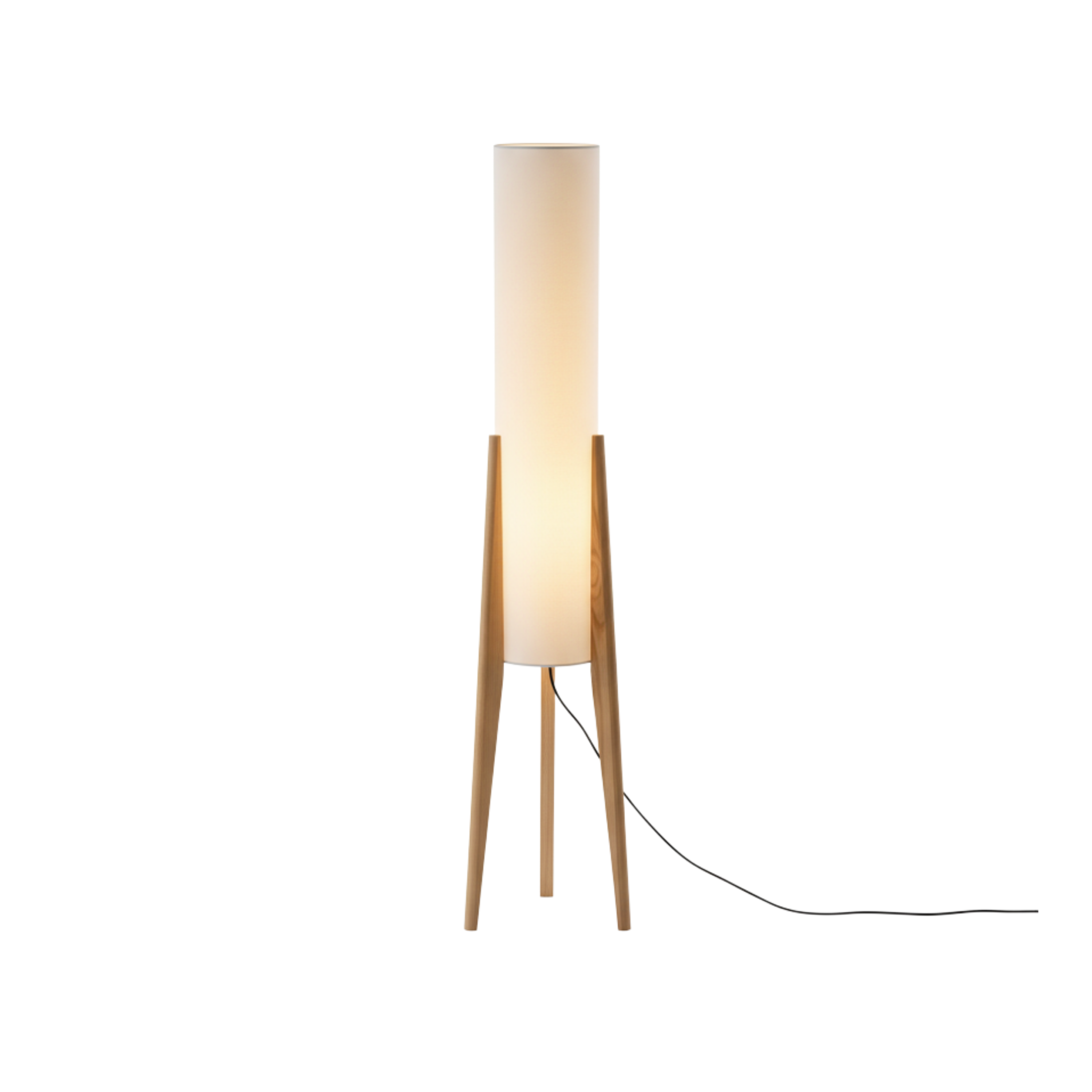 Nowoczesna lampa podłogowa z litego drewna