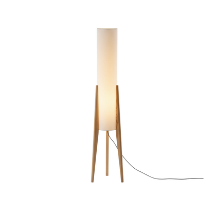 Nowoczesna lampa podłogowa z litego drewna