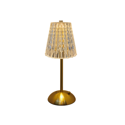 Dotykowa lampa stołowa LED w stylu retro z kryształową strukturą