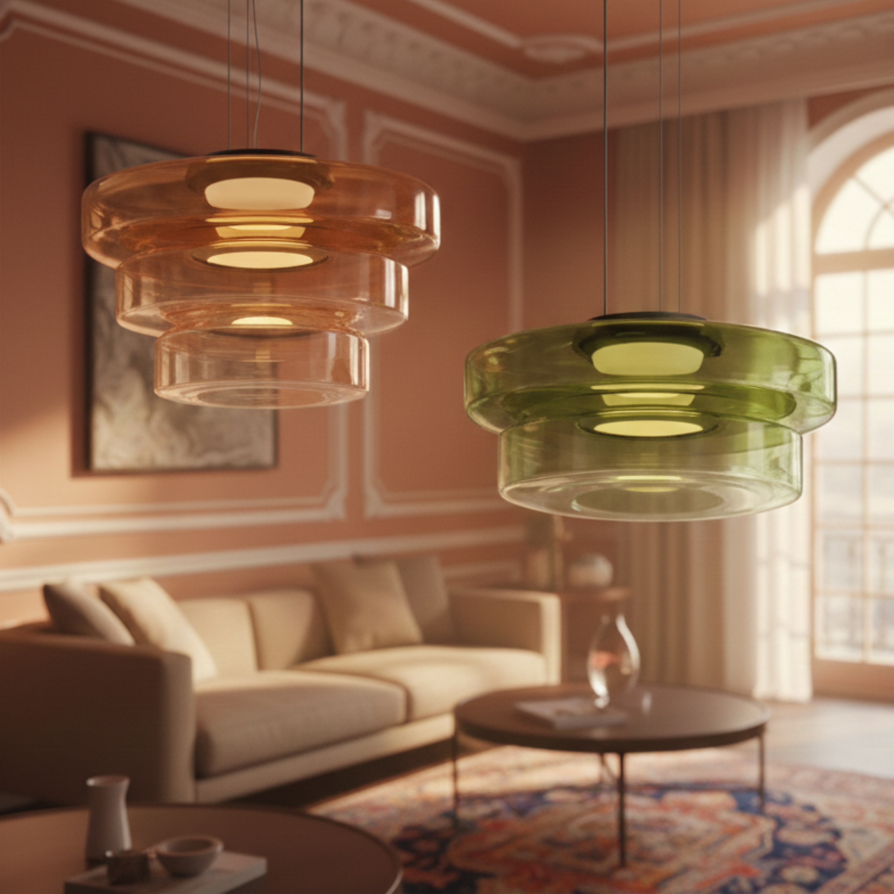 Szklana lampa wisząca Bauhaus